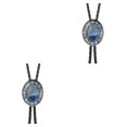 thumbnail image 4 of Bolo Tie Jumpingount Oval ondulado estilo occidental accesorio de ropa ajustable diseño único Vintage, 4 of 6