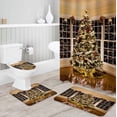 thumbnail image 3 of FMSHPON Merry Christmas 4 Piece Bathroom Set Shower Curtain Bath Rug Contour Mat and Toilet Lid Cover, 3 of 8