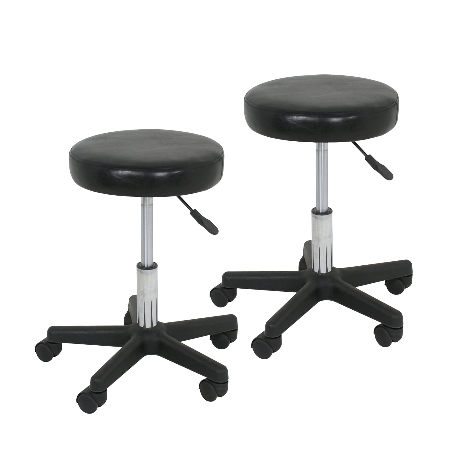 ZENY 2PCS Hydraulic Rolling Swivel Salon Spa Stool Chair Black PU