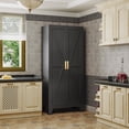 thumbnail image 3 of Large Metal Kitchen Pantry Cabinet with Adjustable Shelves - Freestanding Kitchen Storage Cabinet for Dining Room,Livingroom Bathroom, Hallway, Workshop, Office, 3 of 14