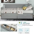 thumbnail image 4 of SYNGAR Twin Size Daybed with 2 Drawers, Wood Sofa Bed Frame for Boys and Girls, Living Room Bedroom Furniture, No Box Spring Needed, Wood Slat Support, Easy Assembled, Gray, 4 of 10