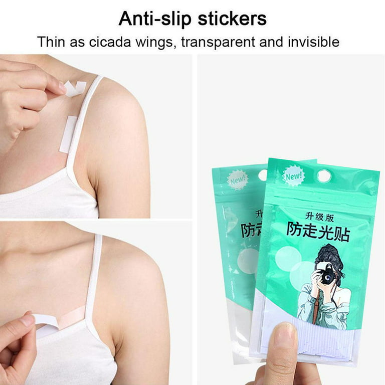 72pcs Shirt Anti-glare Stickers Self-adhesive Shoulder Strap Clothing  Non-slip Chest Stickers Best