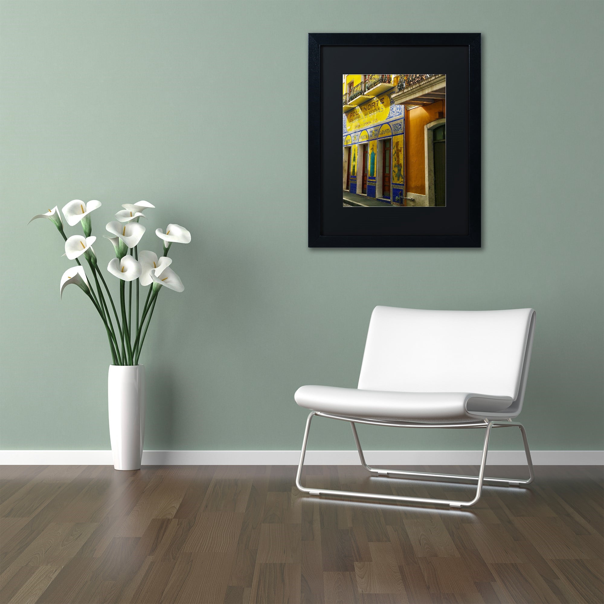 Trademark Fine Art "Old San Juan 4" Canvas Art by CATeyes, Black Matte, Black Frame