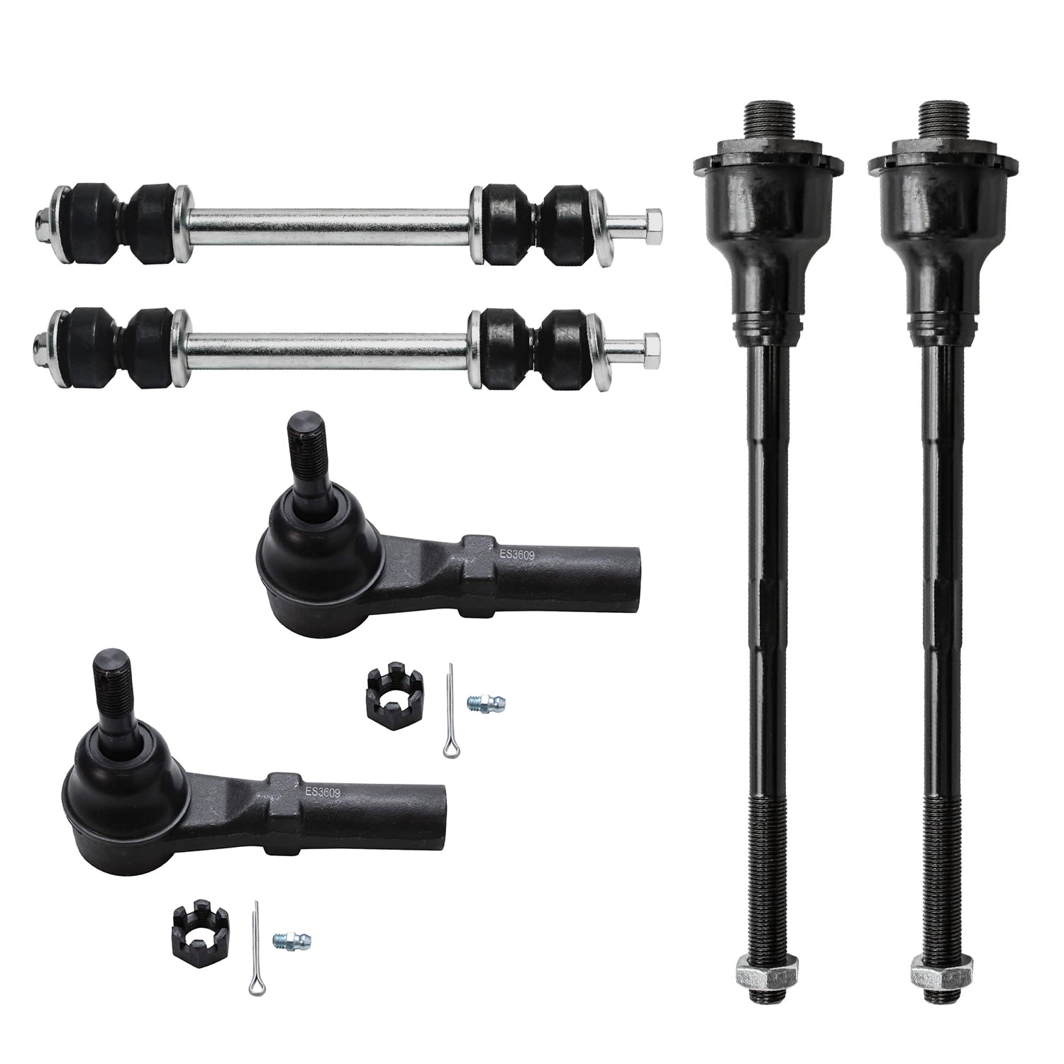 Detroit Axle - 4WD Front End Kit for Chevy Silverado GMC Sierra 1500HD 2500 HD [8-Lug] Upper Control Arms Wheel Bearing Hubs CV Axles Ball Joints Sway Bars Tie Rods Front Rear Shock Absorbers