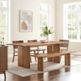 thumbnail image 3 of Modway Amistad 86" Rectangular Wood Dining Table and Bench Set in Walnut, 3 of 6