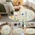 thumbnail image 6 of Spring Floral Round Rugs 8ft, Summer Farmhouse Vintage Botanical Non Slip Washable Rug Runner, Low Pile Indoor Floor Carpet Mat Bathroom Rugs for Living Room, Bedroom, Kids Room, 6 of 9