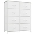 thumbnail image 1 of Eunos White Dresser with 8 Easy Pull Fabric Drawers 4-Tier Wide Organizer for Bedroom Living Room, 1 of 7