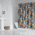 thumbnail image 2 of Brown Highland Cow Blue Bucket Flower Pattern Shower Curtain 84"x72" ,Bathroom Decorative Shower Curtains Set with 12 Hooks,Modern Waterproof Washable Shower Curtain, 2 of 6