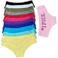 thumbnail image 1 of Iheyi 6 Pieces Hiphugger Mixed Color Cotton Bikini Panty S to 3XL (Small), 1 of 2