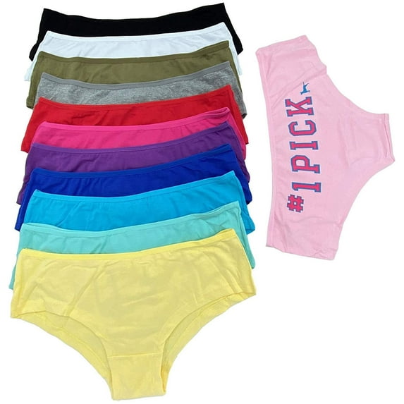 Iheyi 6 Pieces Hiphugger Mixed Color Cotton Bikini Panty S to 3XL (Medium)