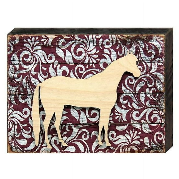 Designocracy 98155-12 Pony Art on Board Wall Decor