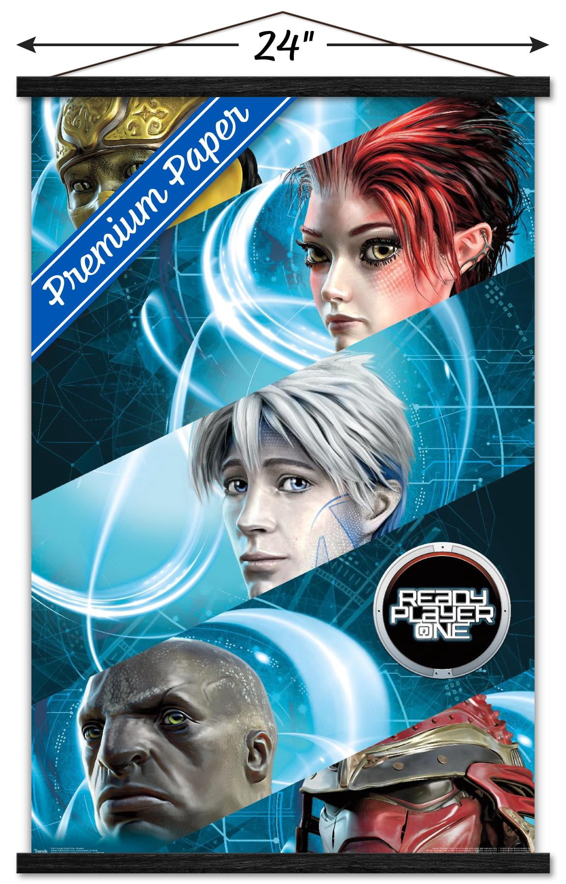 Ready Player One - Profiles Wall Poster with Wooden Magnetic Frame, 22.375" x 34"