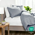 thumbnail image 5 of Bare Home Luxury Duvet Cover and Sham Set - Premium 1800 Collection - Ultra-Soft - King/Cal King, Heather Midnight Blue, 3-Pieces, 5 of 7