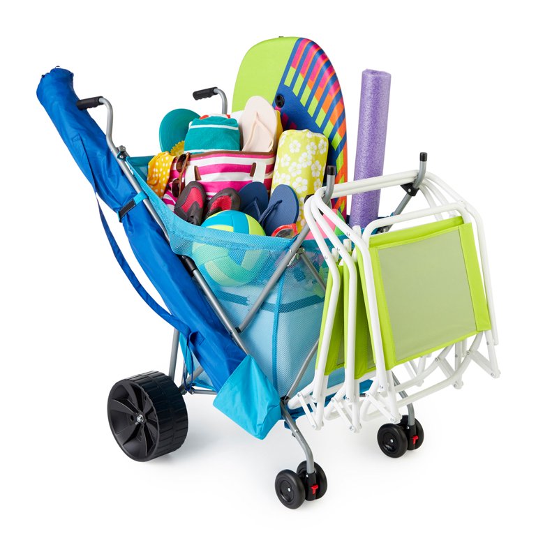 小物 UN3D. MULTI COLOUR KT STALL Seina Collapsible Beach Sand Cruiser with Large Wheels