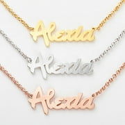 Personalized Planet Satin Finish Bold Name Necklace ,Women's