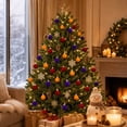 thumbnail image 2 of 49 Pcs Flocked Velvet Christmas Ball Ornaments, 1.18 Inch Plastic Xmas Tree Hanging Decorations, Festive Holiday Party Home Christmas Tree Decor Mix Style 5, 2 of 8