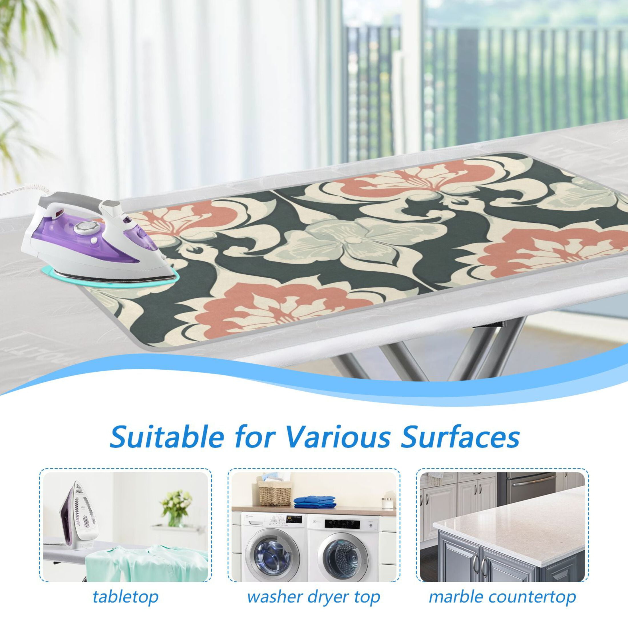 Danish Design Ironing Mat Blanket for Table Top Travel Portable Ironing Board Pad 47.2x27.6 Inch