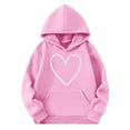 thumbnail image 3 of Emitonse Baby and Toddler Girls Shirts Kids Hoodies Girls Long Sleeve Oversized Fleece Sweatshirt Cute Plain Tops Pullover Pink,Size 3-4 Years, 3 of 3