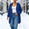 thumbnail image 2 of Thousandth Women's Loose Fit Zip Up Hooded Coat Casual Mid Length Oversized Long Sleeve Sweatshirt Fall Winter Warm Jacket, 2 of 8