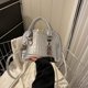 thumbnail image 1 of Bolso de hombro Mujer Cocodrilo Patrón Shell PU Cuero Tote Bag (Plata), 1 of 8