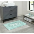 thumbnail image 3 of Jean Pierre "They" 21"x34" Cotton Bath Rug, Aqua, 3 of 8