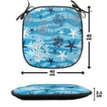 thumbnail image 4 of Seashells Chair Seating Cushion, Nautical Underwater Universe Design of All Creatures Scallop Motif Illustration, Soft Seat Pads for Office with Anti-slip Backing, 16"x16", Blue White, by Ambesonne, 4 of 7