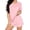 Pink, variant on Ekouaer Pajamas Set for Women 2 Piece Short Sleeve Sleepwear Soft V Neck Tops and Shorts Pjs Lounge Set with Pocket
