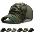 thumbnail image 2 of American Flag Camouflage Sticker Embroidered Baseball Cap Net Hat Men Outdoor Velcro Cap, 2 of 6