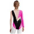 thumbnail image 2 of Sholeno Gymnastics Leotard for Girls One Shoulder Long Sleeve Ballet Bodysuit Tumbling Dance Outfit Hot Pink 12, 2 of 6