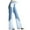 Light Blue, variant on Women's Casual High Waisted Patchwork Jeans with Pockets, Stretch Flare Bottom Jean Pants, Boot Cut Long Denim Trousers Light Blue S