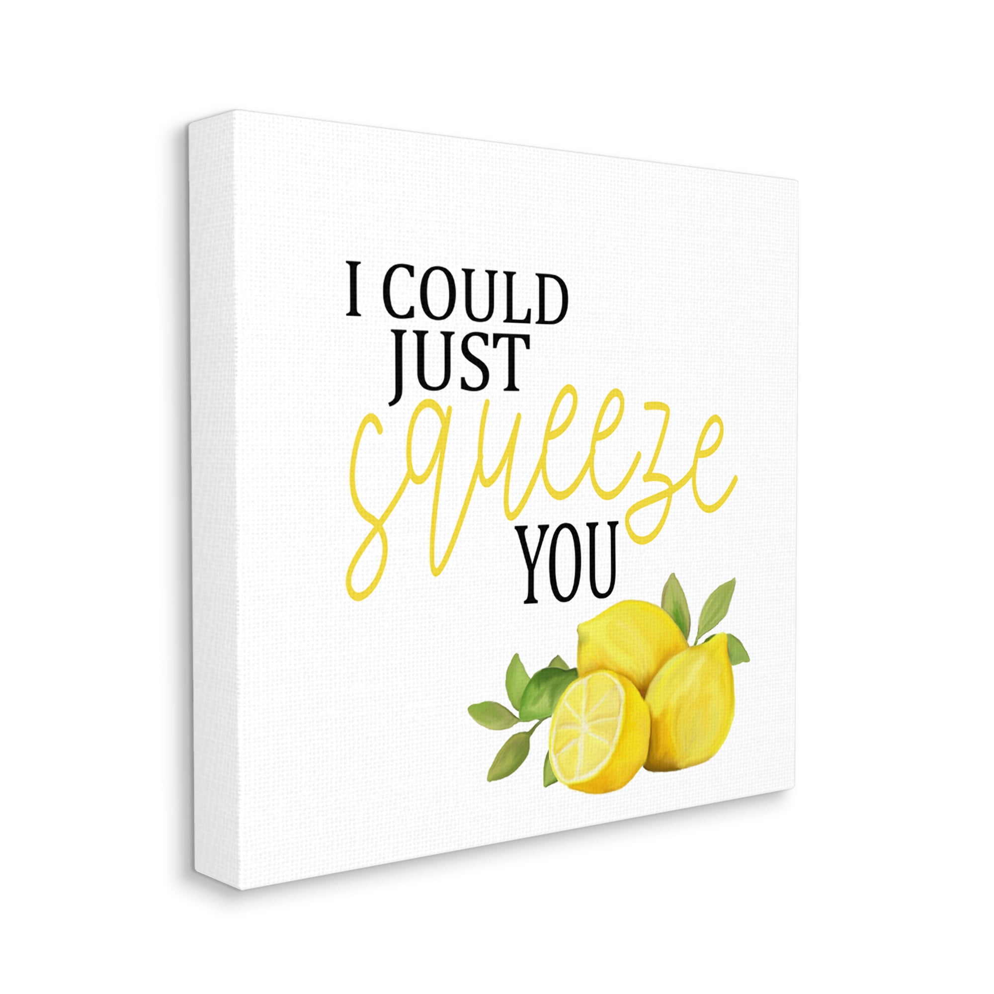 Stupell Industries Charming Lemon Squeeze Phrase Food & Beverage Painting Gallery Wrapped Canvas Art Print Wall Art, 17 x 17