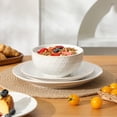 thumbnail image 5 of vancasso 16 Pieces Dinnerware Sets, Stoneware Plates and Bowls Set for 4, White Dish Set, 4 Different Patterns, 5 of 10