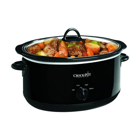 Crock-Pot SCV800-B Olla de Cocción Lenta Manual Ovalada Negra de 8 Cuartos con Ajustes Cálidos