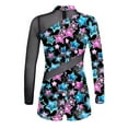 thumbnail image 2 of Alvivi Kids Girls Dance Gymnastics Jumpsuit Mock Neck Long Sleeves Mesh Patchwork Bodysuit 6-16, 2 of 3