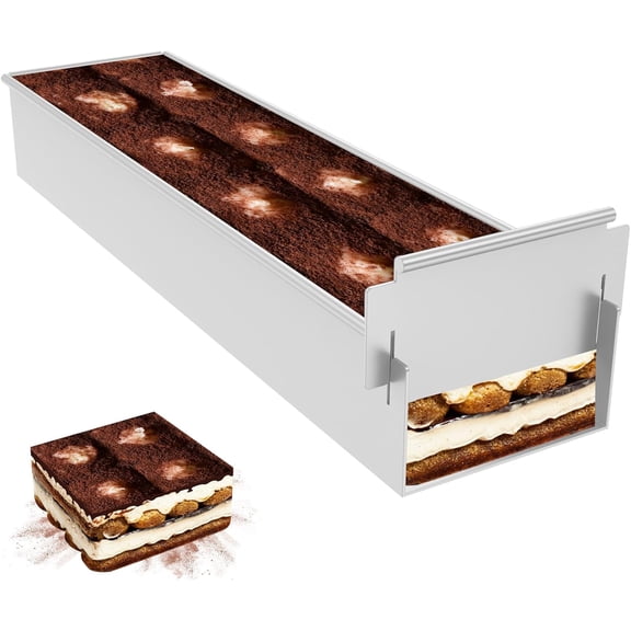 ABPETE Nonstick Rectangle Cake Pan, Tiramisu & Cheesecake Mold, Tiramisu Pan Cake Baking Tray, Mousse Cake Mold (Removable)