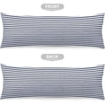 thumbnail image 3 of Striped Body Pillow Cover White and Navy Blue Stripe Long Pillowcase with Zipper White and Dark Blue Stripes Printed Pillow Covers Decorative Bedding Pillow Case for Bed,Couch, 20"x54", 3 of 5