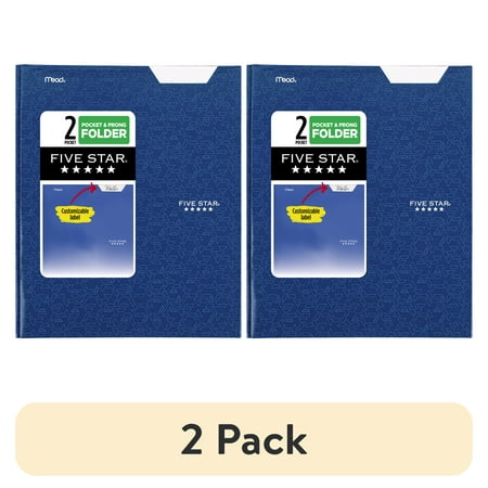 (2 pack) Five Star Pocket and Prong Paper Folder, Pacific Blue (340020E-WMT22)