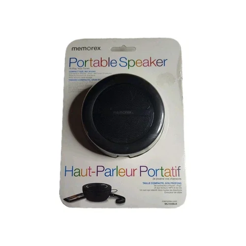 KNACK- Memorex Ml100Blk Black Utra Compact Travel Speaker