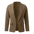 thumbnail image 4 of Zshosam Womens Long Sleeve Blazers Casual Open Front Lapel Button Slim Work Office Blazer Jacket(Khaki,M), 4 of 5