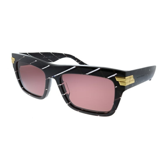Bottega Veneta BV 1058S Plastic Unisex Rectangle Sunglasses Burgundy 56mm Adult