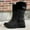 Black, variant on Tejiojio Women's Snow Boots Half Shaft Warm Lined Knee High Boots Thick Warm Casual Half Height Women's Boots