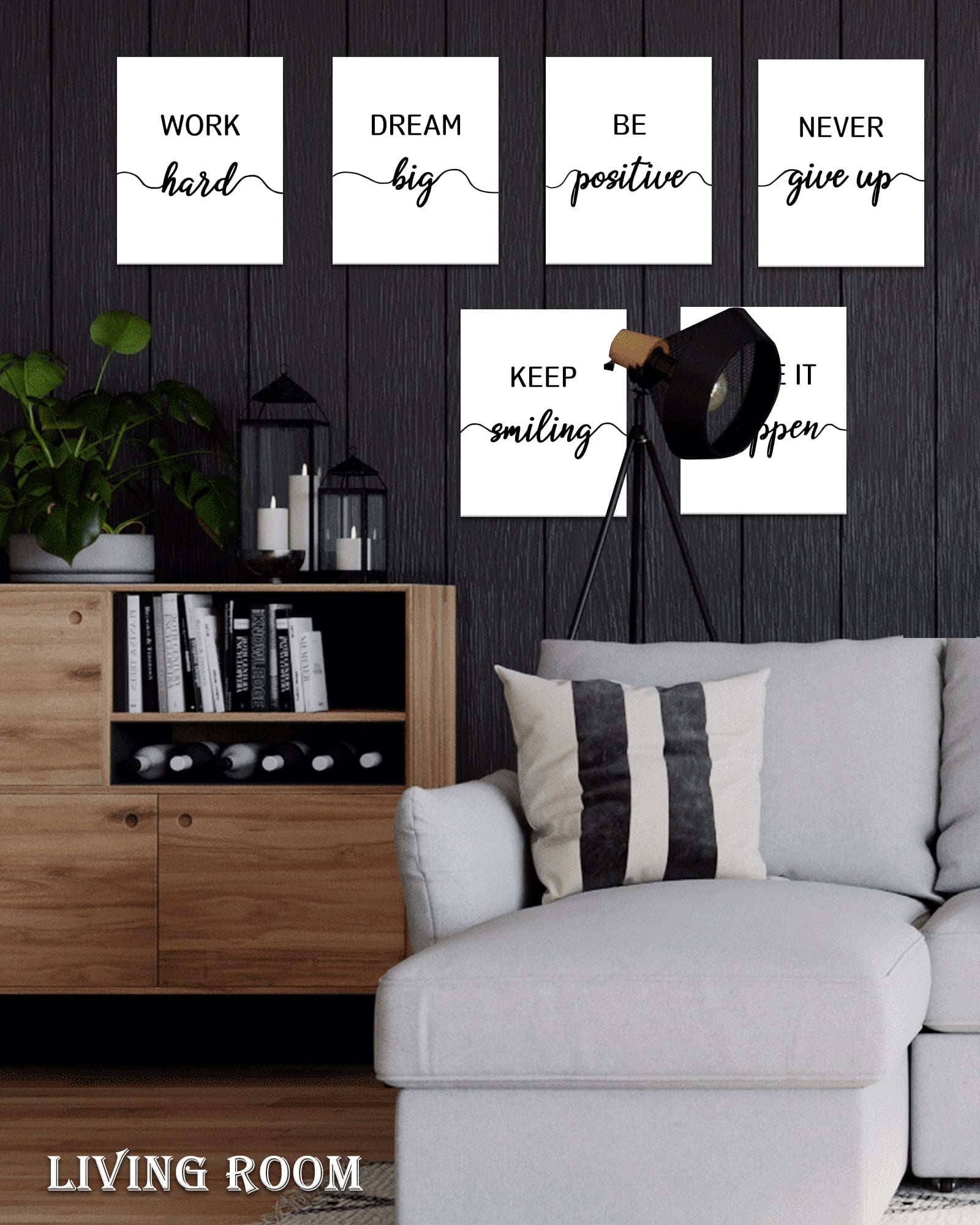 Drsoum Inspirational Office Wall Art Motivational Quotes Encouraging Sayings Framed Posters 8x10in