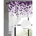 thumbnail image 2 of Purple Spring Botanical Swag Valances for Windows, Small Curtains Drapes, Weeping Eucalyptus Butterfly Kitchen Window Curtains Over Sink Window Treatment Valance for Bedroom/Bathroom 56"x36", 2 of 5