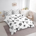 thumbnail image 3 of Feelyou Hippie Bohemian Aztec Bedding Comforter Set 7pcs, White Black Triangle King Bedding Sets, Southwestern Theme Reversible Bed Sheets, Ultra Soft Bedroom Decor, 3 of 7