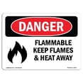 thumbnail image 1 of SignMission OS-DS-A-1218-L-2017 Panneau de Danger OSHA 12 x 18 Po - Inflammable Éloigne Flammes et Chaleur, 1 of 1