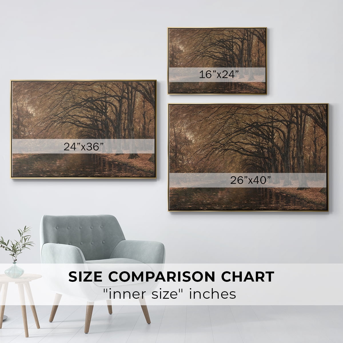 Vintage Landscape-CCCXXXII By Wexford Home Framed in Gold Wood Gallery Wrapped Canvas 17 in. x 25 in.