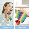 thumbnail image 7 of Coolnut Rainbow Gradient Washcloths, 2 PCS 12 X 12 Inches Cotton Wash Cloths, Highly Absorbent and Soft Face Towels for Bathroom,Gym,Hotel and Spa, 7 of 7