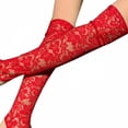 thumbnail image 3 of HOMEIORA Women's Gloves Protection Long Lace Gloves Fingerless Elbow Length Lace Gloves for Party, Adult Size - Red, 1 Pair, 3 of 4