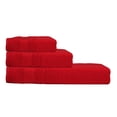 thumbnail image 2 of Melissa Linen, Large Bathroom Towels Set, 3 Pack, Absorbent, Bath Sheet, Hand Towel, Fingertip Towel, Red, 2 of 6