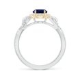 thumbnail image 2 of ANGARA Natural 1.55 Ct Sapphire Twisted Vine Ring with Diamond in 14K White & Yellow Gold for Women (Size-8x6mm) | September Birthstone, Anniversary, Jewelry Gift for Women | Natural Sapphire Ring, 2 of 9